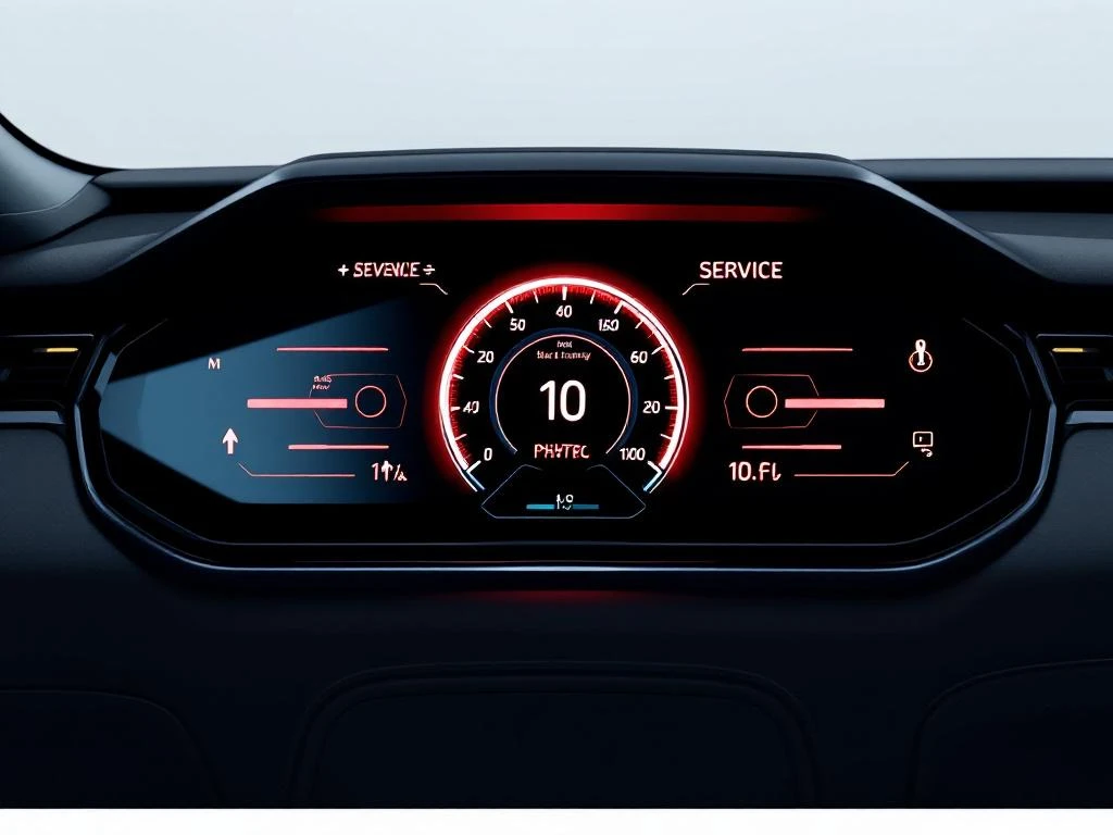 Honda PHEV dashboard met verlichte hybride batterijmeter, onderhoudsiconen en waarschuwingslampjes op donkere achtergrond