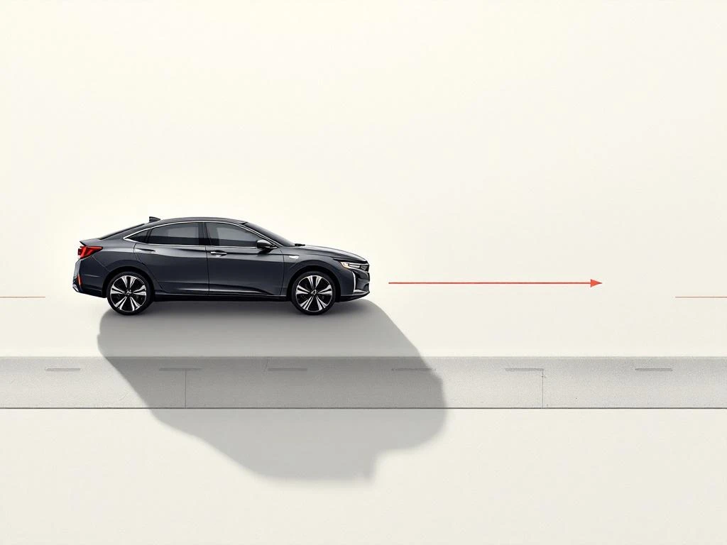 Honda PHEV silhouet naast vervangingsvoertuig in minimalistische stijl met rode accenten op lichte achtergrond