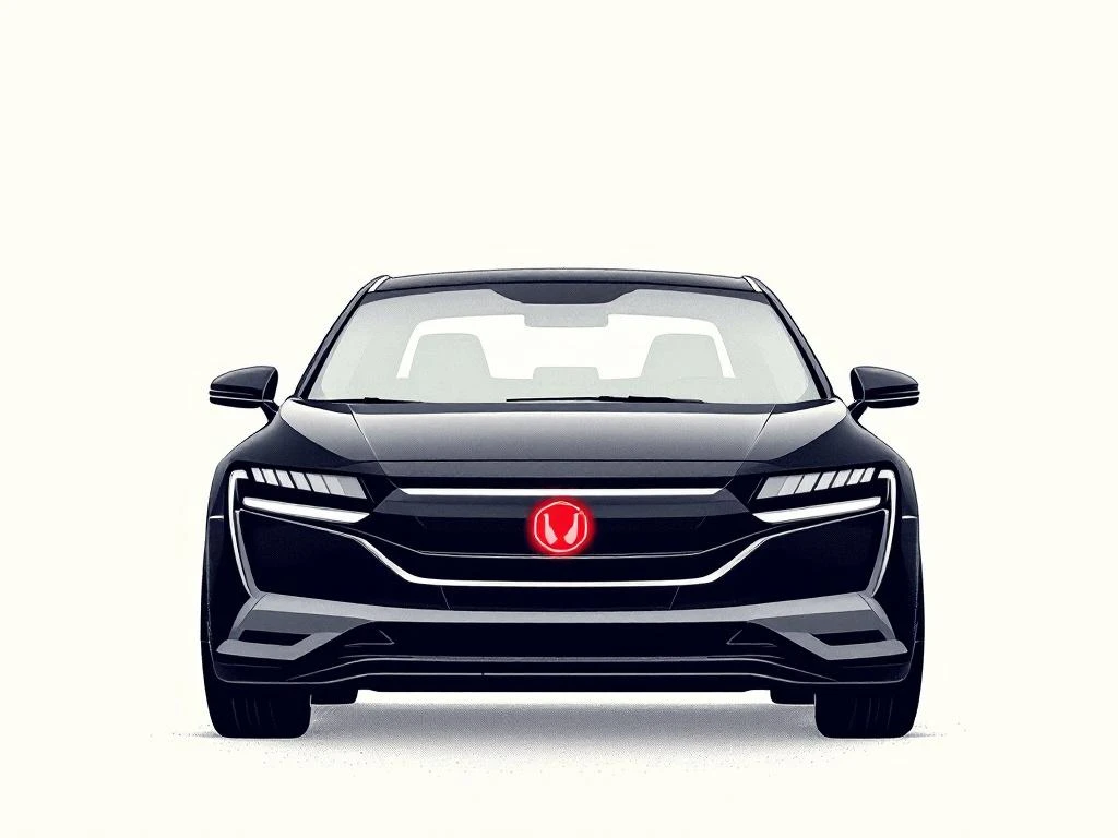 PHEV voertuig silhouet met prominente ruitenwissersysteem en vloeistofreservoir in minimalistische illustratiestijl