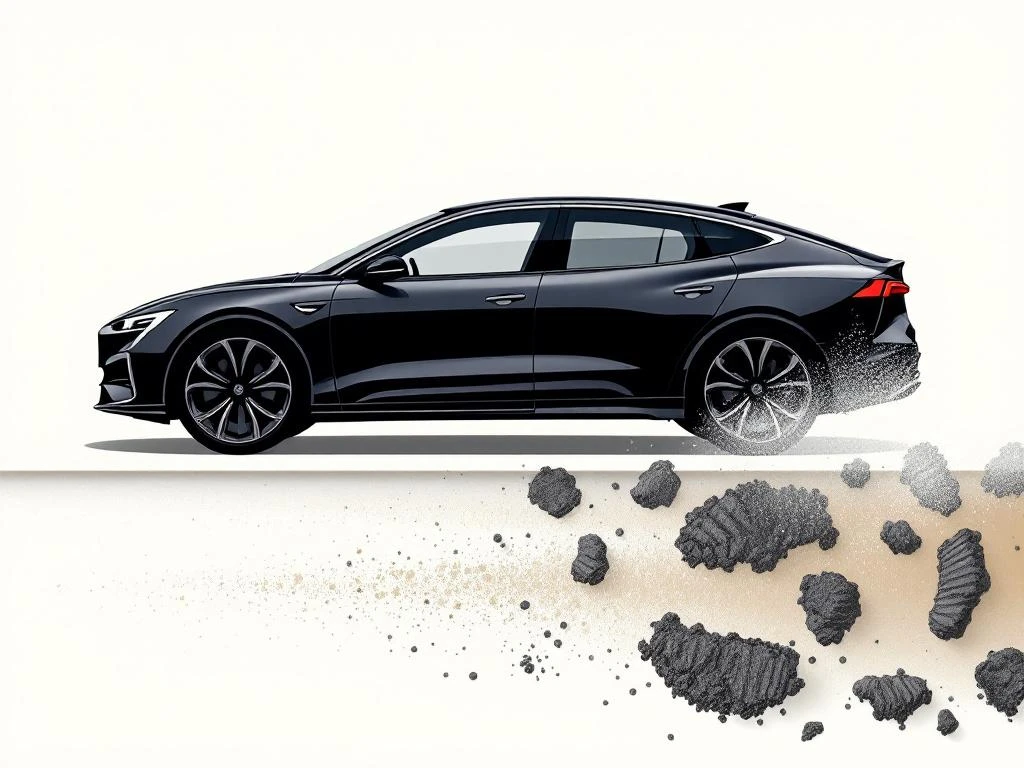 PHEV auto silhouet met luchtfilter die schone en vervuilde staat toont tegen witte achtergrond met rode accenten